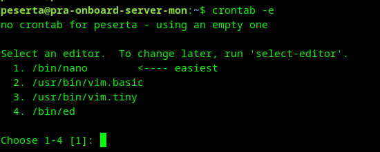 crontab select nano