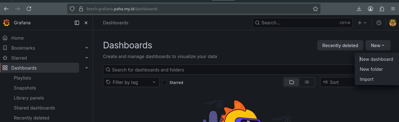 Grafana Menu Import