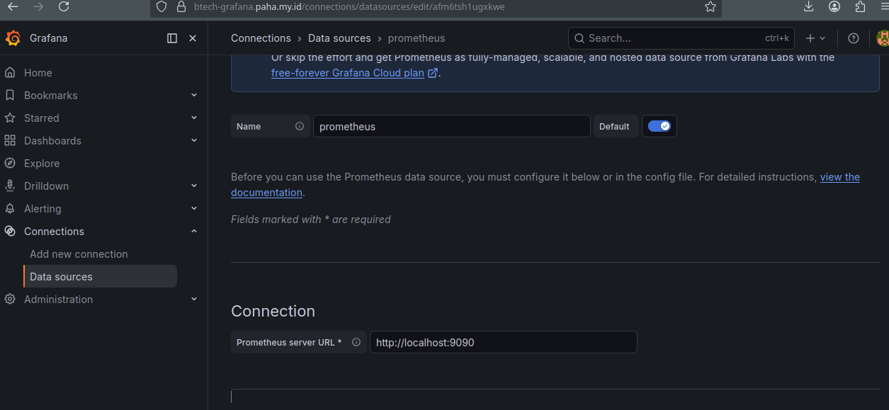 Grafana Prometheus URL