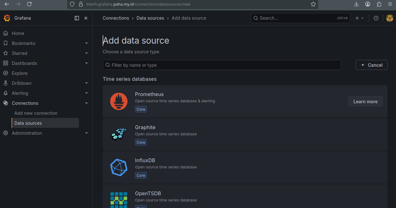 Grafana Select Prometheus