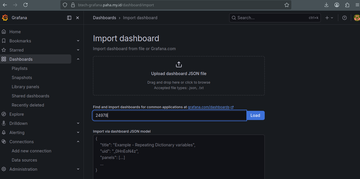 Load Dashboard Loki ID 24978
