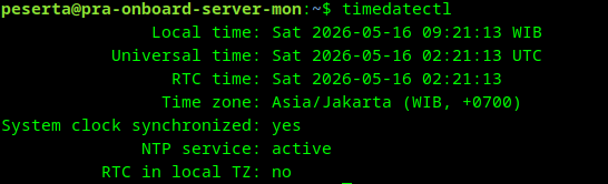 timedatectl output